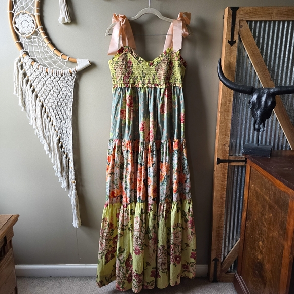 Free People Floral Maxi Dress - Yellow and Green - Picture 5 of 8